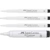 Faber Castell Tuschestift Pitt Weiß B = Pinselspitze ≈ 1 - 5mm, 1,5 = Rundspitze 1,5 mm, C = 2,5 mm Keilspitze, 2,5mm dicke Rundspitze