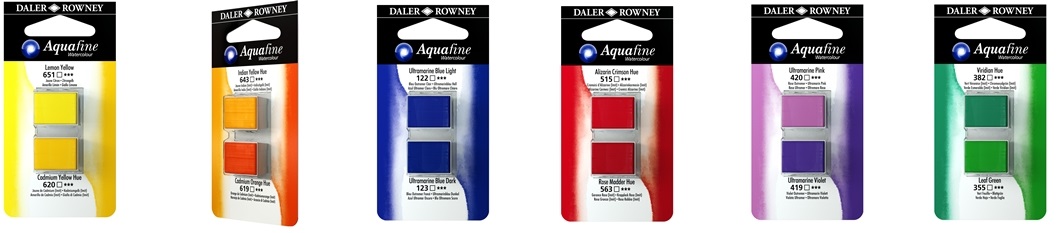 Aquafine Aquarell Blautöne