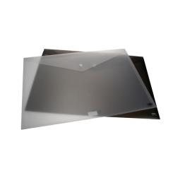 FolderSys Sichttasche A1 mit Druckknopf  schwarz - leicht transparent 