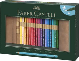 Faber Castell A. Dürer Stifterolle Verschenkset 30 Stifte +  1 Wasserpinsel 