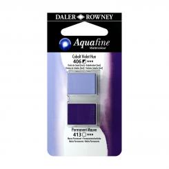 Aquafine Aquarellfarbe 2 Halb-Näpfe 406 Kobaltviolett (lmit) / 413 Permanentmauve 