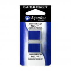 Aquafine Aquarellfarbe 2 Halb-Näpfe 122 Ultramarinblau Hell / 123 Ultramarinblau Dunkel 