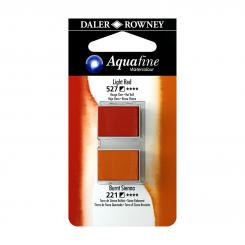 Aquafine Aquarellfarbe 2 Halb-Napfe  527 Rot Hell / 221 Siena gebrannt 