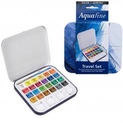 Aquafine Metalldose mit 24 Halbnäpfen + 1 Mini-Pinsel 