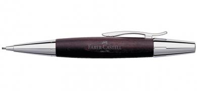 Faber Castell e-motion Drehbleistift aus dunkelbraunem Birnbaumholz  / Chrom  inkl.Gravur 