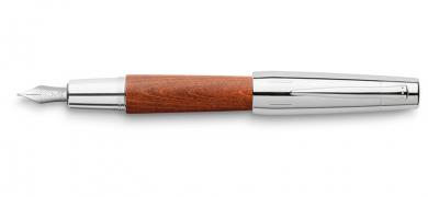 Faber Castell e-motion Füllfederhalter aus braunes Holz / Chrom  inkl. Gravur 