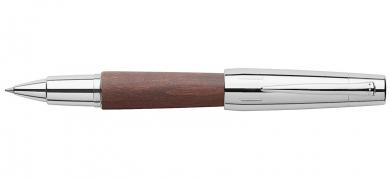 Faber Castell e-motion Tintenroller aus dunkelbraunem Holz / Chrom inkl. Gravur 