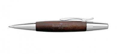 Faber Castell e-motion Drehkugelschreiber aus dunkelbraunem Birnbaumholz  / Chrom  inkl.Gravur 