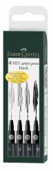 Faber Castell Tuschestift PITT artist pen schwarz 4er Etui (S, F, M, B) 