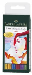 Faber Castell Tuschestift Brush PITT artist pen B 6er Set "Basic" 