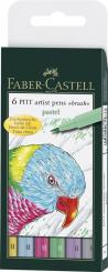 Faber Castell Tuschestift Brush PITT artist pen B 6er Set "Pastel" 