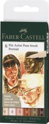 Faber Castell Tuschestift Brush PITT artist pen B 6er Set "Portait" 