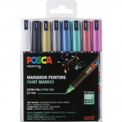 Posca Marker 8er Etui  Metallic PC-1MR 0,7mm kalibriert Extra Fine 