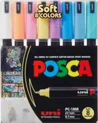 Posca Marker 8er Etui  Soft Color PC-1MR 0,7mm kalibriert Extra Fine 