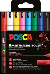 Posca Marker 8er Etui  Grundfarben PC-1MR 0,7mm kalibriert Extra Fine 