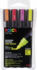 Posca Marker 4er Etui  PC-5M Neon 1,8 - 2,5mm 