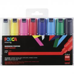 Posca Marker 8er Etui Grundfarben PC-8K 8mm Keilspitze breit 