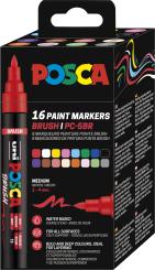 Posca Marker 16er Etui PC-5BR 1-4 mm Pinselspitze 