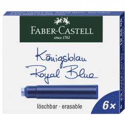 Faber Castell 6 x standart Tintenpatronen Königsblau löschbar 