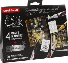 Uni Posca Chalk Marker 5M Weihnachtsset No.2  (skand. /Silber ) 