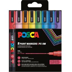 Posca Marker 8er Etui Glitter Colours PC-3ML 0,9 - 1,9mm 