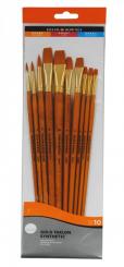 Daler Rowney Gold Taklon 10er Acryl-Pinselset Langstielig 
