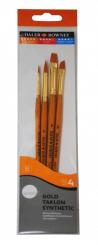 Daler Rowney Gold Taklon 4er Acryl-Pinselset Kurzstielig 