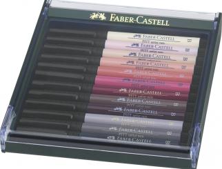 Faber Castell Tuschestift PITT artist pen B  12er Set Skin tones - Hauttöne 