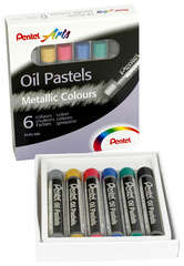 Pentel Öl-Pastellkreide 6 Metallic-Farben 