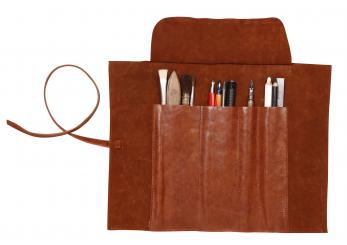 Rollmäppchen 32,7x25 cm Lammleder braun 