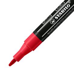 Acrylmarker - STABILO FREE Acrylic - T100 Rundspitze 1-2mm - Einzelstift karmin 