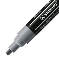Acrylmarker - STABILO FREE Acrylic - T300 Rundspitze 2-3mm - Einzelstift - dunkelgrau 