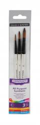 Daler-Rowney Synthetic Rundpinsel 3erSet kurzer Stiel 