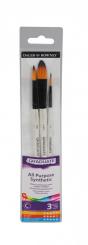 Daler-Rowney Synthetic Aquarell-Pinsel  3erSet kurzer Stiel 