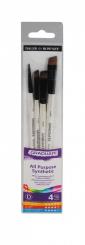 Daler-Rowney Synthetic Eckmaler Pinsel 4erSet kurzer Stiel 