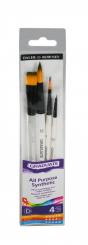 Daler-Rowney Synthetic Aquarell-Pinsel 4erSet kurzer Stiel 