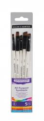 Daler-Rowney Synthetic Flach & Schattierer-Pinsel   5erSet kurzer Stiel 