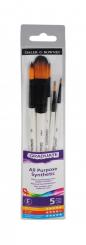 Daler-Rowney Synthetic Aquarell Landschafts-Pinsel 5erSet kurzer Stiel 