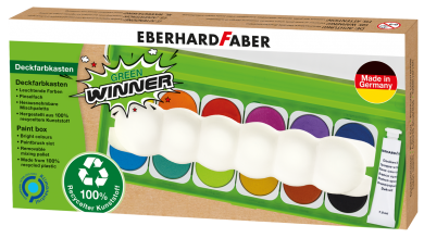 Green Winner Deckfarbkasten, 12 Farben inkl. Mischpalette 