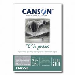 Canson® Zeichenpapier"C" à grain® couleur, DIN A4, 250 g/qm Grau 