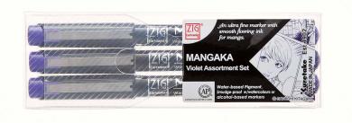 Kuretake ZIG Mangaka Fineliner Violet 3er Set 