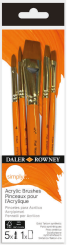 Daler Rowney Simpley 5er Acryl-Pinselset Kurzstielig 