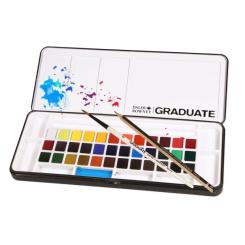 Graduate Aquarell Set mit 36 Halbnäpfen im Metalletui 