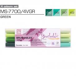 Kuretake ZIG Brushables Green 4er Set 