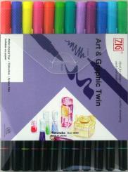 Kuretake ZIG Art & Graphic 12er Set " Bright " 