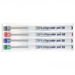 Kuretake ZIG CALLIGRAPHY PEN Oblique Tip – 4 colours set 3mm 