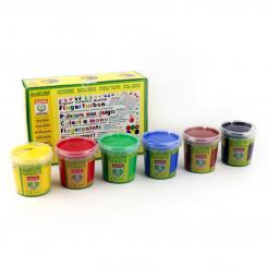 ökoNORM nawaro Fingerfarben 6er Set - rot gelb grün blau braun schwarz 