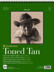 Strathmore 400 Recycled Toned Sketch Block, 24 Blatt, 28 x 36 cm, 118 g/m², Braun 