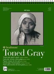 Strathmore 400 Recycled Toned Sketch Block, 24 Blatt, 28 x 36 cm, 118 g/m², Grau 