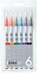 Kuretake ZIG Clean Color Real Brush 6 colours set 